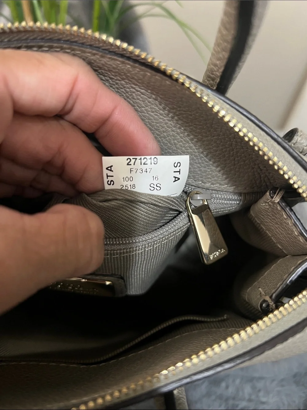 Furla Pin S Light Gray Leather Top-Handle Satchel retail $385 NWOT - Picture 8 of 9
